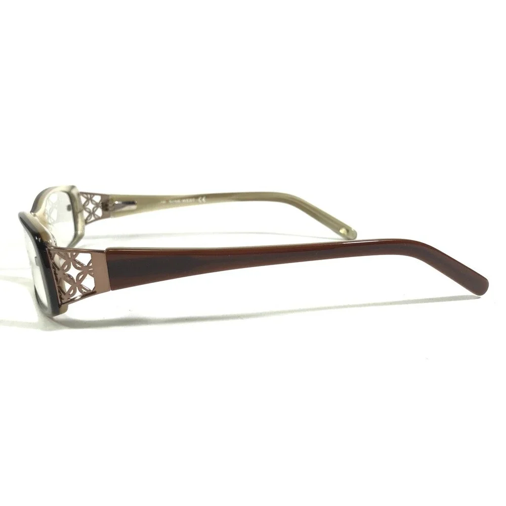 Nine West Eyeglasses Frames NW414 0LGS Brown Rectangular Full Rim 52-15-130